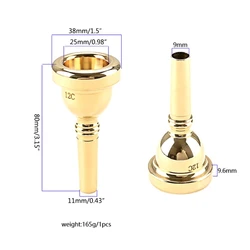 M89D Trumpet Mouthpiece 12C Classical Gold Mouthpiece Trumpet Accessories Parts