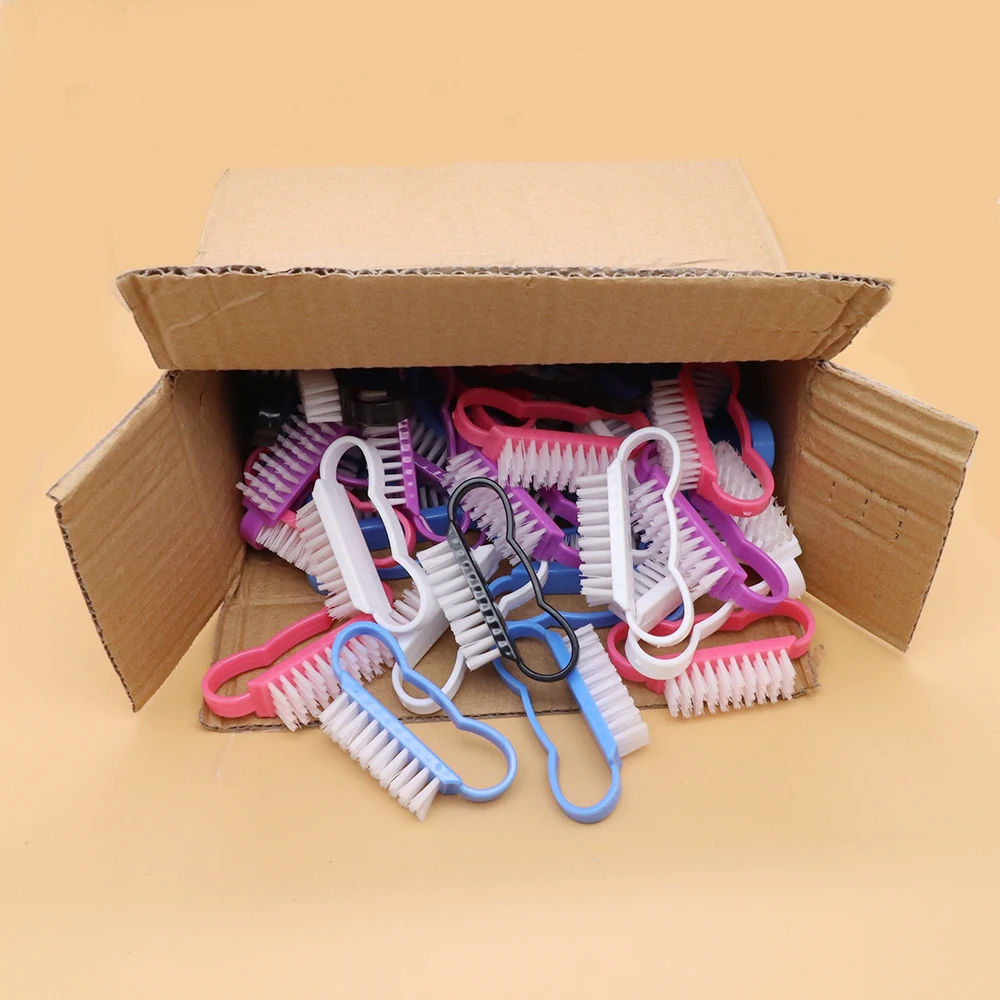 

50Pcs Plastic Nail Art Brush With Butterfly Handle Grip Colorful Nail Brushes For Manicure Pedicure Small Brushes Nails Products