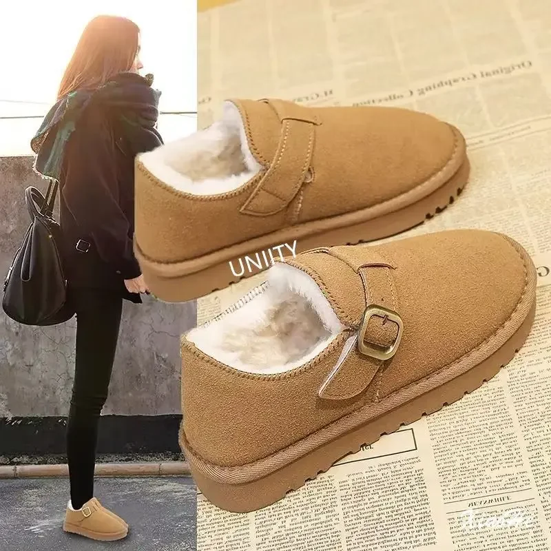 

Women's Sneakers Winter Women Fashion Suede Leather Casual Boots Outdoor Non Slip Snow Boot Plush Warm Cotton Shoes Botas Mujer