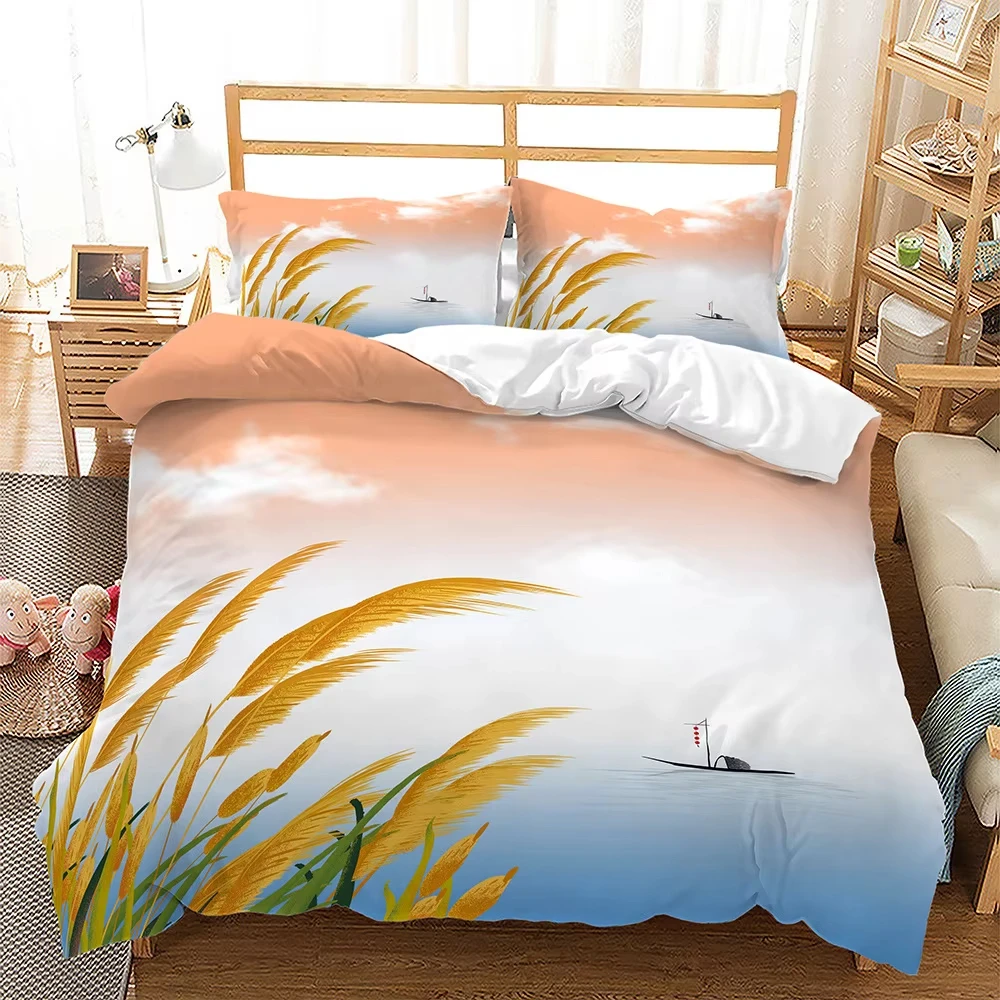 Reed Dandelion Duvet Cover Twin Queen Natural Scenery Bedding Set Flying Flower Comforter Cover Romance Theme Bedspread Cover