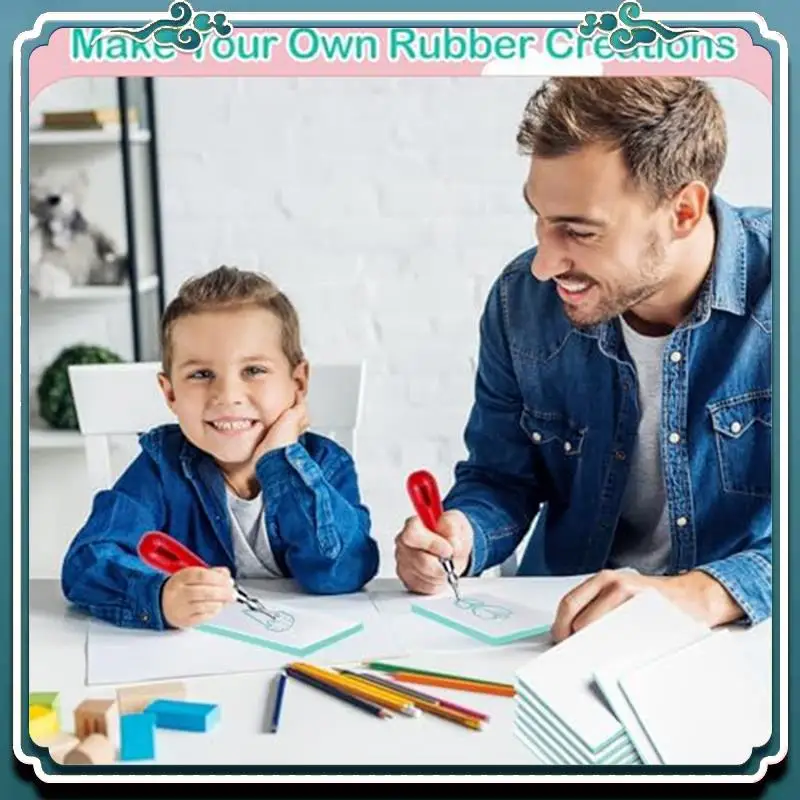 Rubber Stamp Engraving Blocks Soft Linoleum Blocks For Stamping Soft Rubber Crafts And Diys Durable Easy To Use