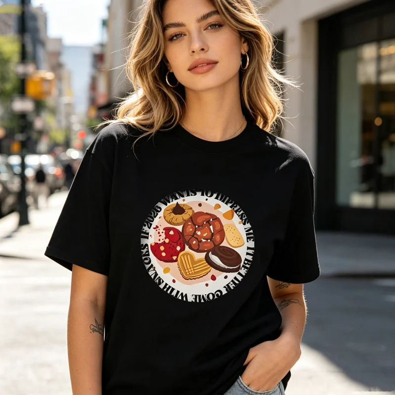 Foody Snacks - Camiseta Gráfica 2026 Snacks con Estampado