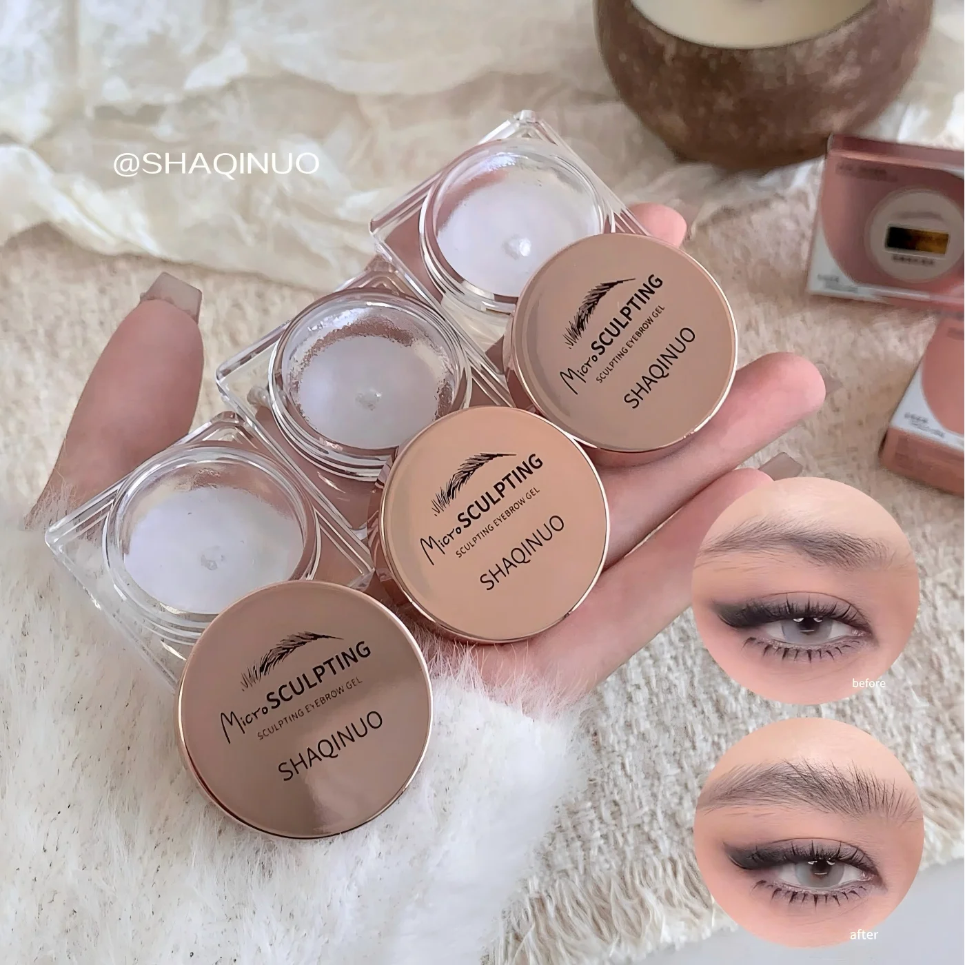 SHAQINUO جل الحواجب ثلاثي الأبعاد شفاف مقاوم للماء سريع الجفاف ذو مظهر طبيعي صابون الحواجب طويل الأمد لتصفيف الحواجب #1