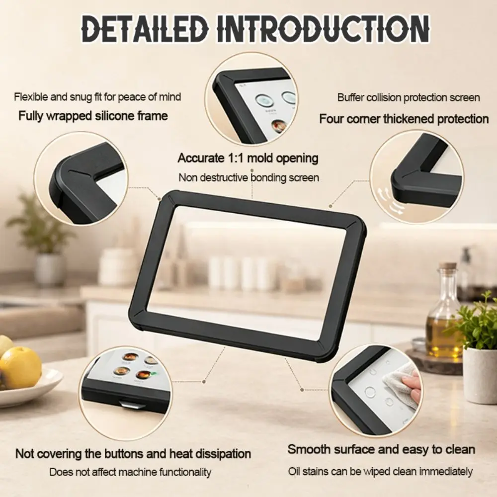 Anti-Scratch Screen Protector PC&ABS Material Black Protective Cover Display Fit Silicone Display Protective Plate