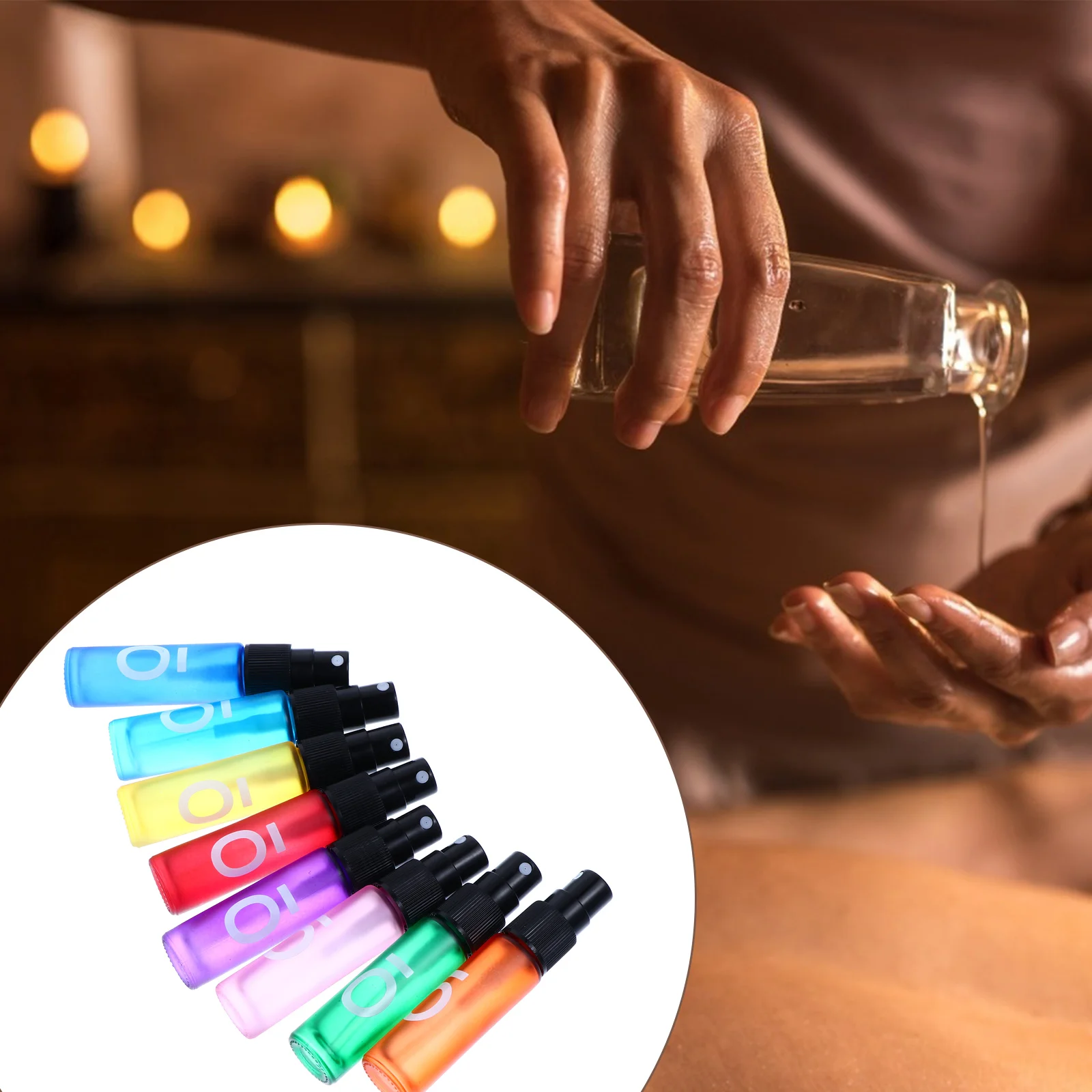 

8Pcs Roller Ball Bottles Refillable Glass Mini Empty for Essential Oils Cosmetics Lotions Travel Portable Subpackaging Kit