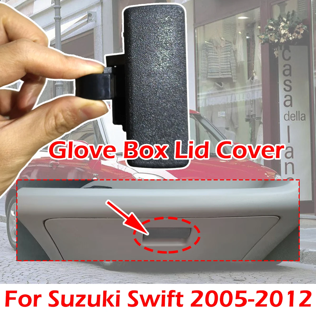 

For Suzuki Swift 2005-2012 SX4 Glove Box Lid Cover Lock Handle Clip Assembly Gray Replacement Parts 7343063J02P4Z 7343063J02V6N