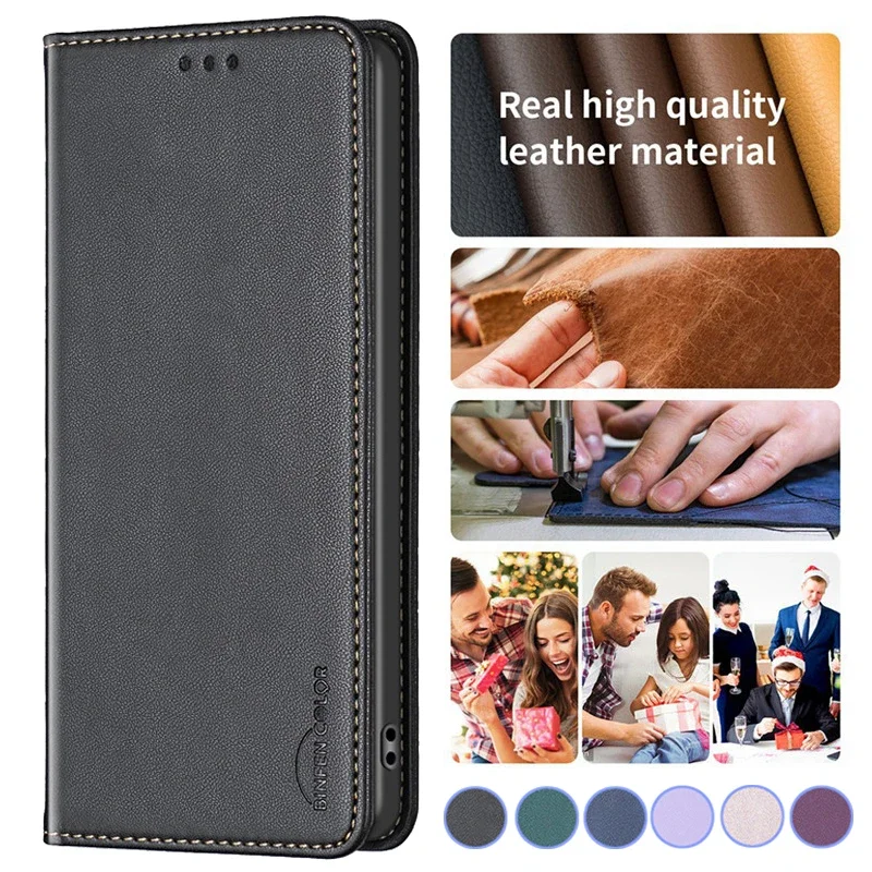 

Magnetic Luxury Wallet Bag Phone Case For Xiaomi Poco X6 M6 Pro C65 PocoX6 PocoM6 Pro 5G X6Pro MiX6 PocoX6 Shockproof CaseS Etui