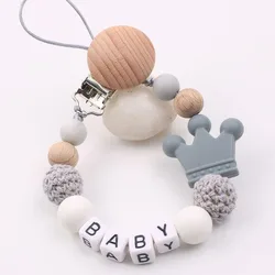 Fai da te originalità Clip ciuccio personalizzato personalizzato nome del bambino catena ciuccio sicuro regalo giocattolo massaggiagengive in Silicone per uso alimentare