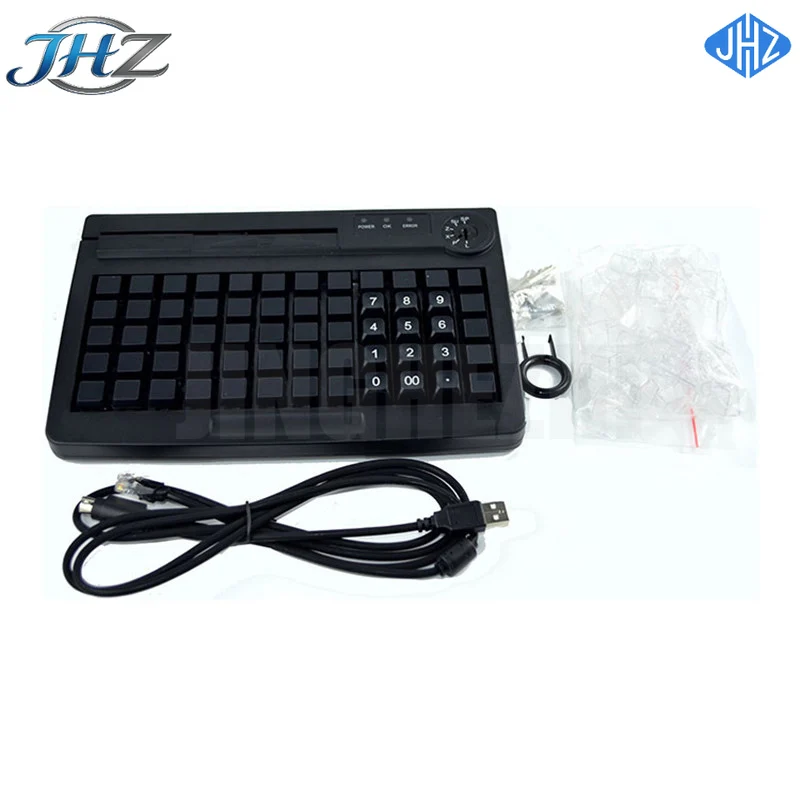 JHZ for KB60 MSR Optional 3 Tracks 60 Keys Keyboard for POS System Programmable Keys High Quality