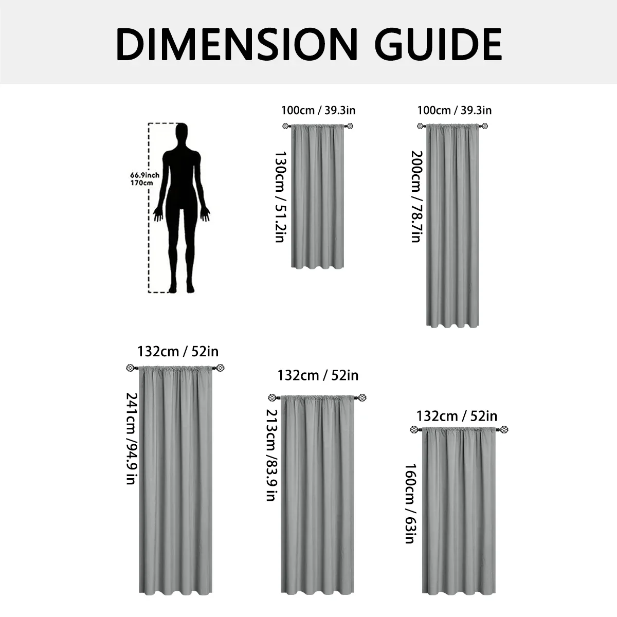 قطعتان من ستائر Blaclout الحديثة 100% مع جيب قضيب، ستائر نافذة لغرفة المعيشة، غرفة النوم، المطبخ، الحمام، ديكور المنزل
