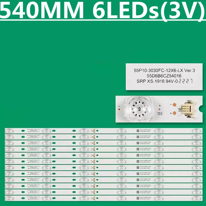 LED Backlight Strip For 55C715 55C716 55C78 YHF-4C-LB5506-YH09J 55P10-3030FC-12X6-LX20200106 VER.3