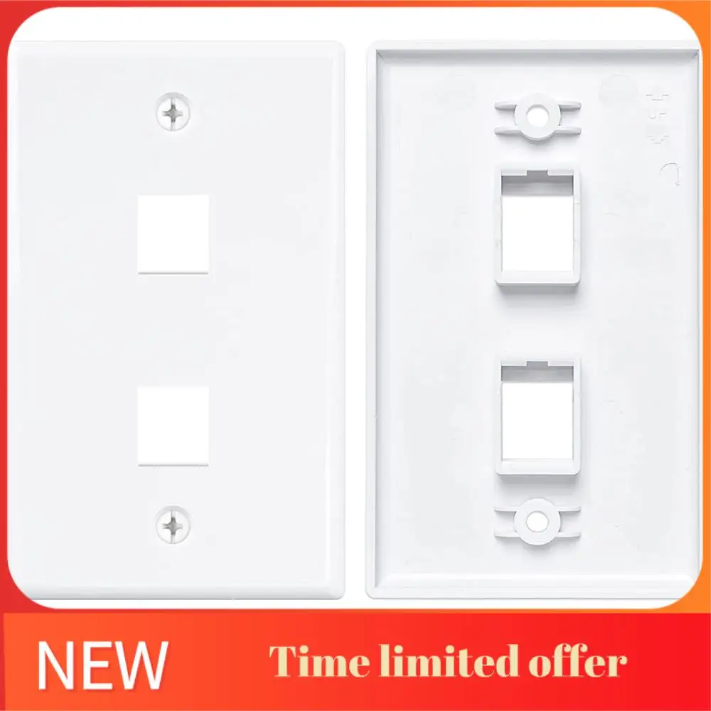 ABRN-2 Port Ethernet Wall Plate, Cat6 Female To Female Wall Jack RJ45 Keystone Inline Coupler Wall Outlet, White