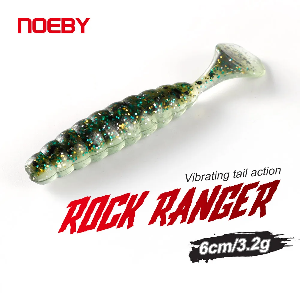 NOEBY Soft Baits Fishing Lure 6Pcs 6cm 3.2g Silicone Fishing Bait T Tail Swimbait Leurre Souple De Peche Fishing Wobblers Tackle