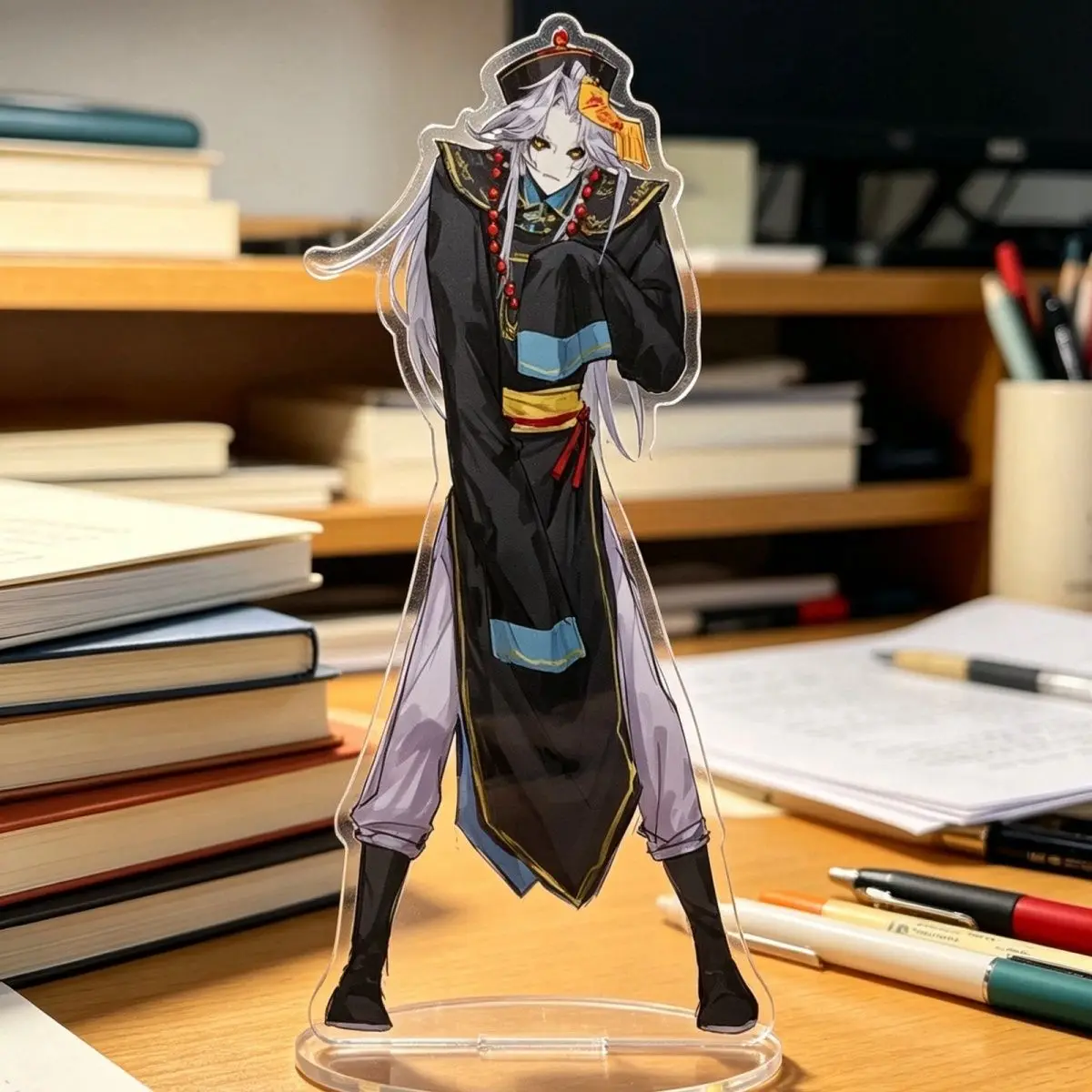 The Freak Circus Stand Anime KeyChain ‌Pierrot Harlequin Men Key Chain for Women Cartoon Creative Figure Acrylic Pendant Gifts