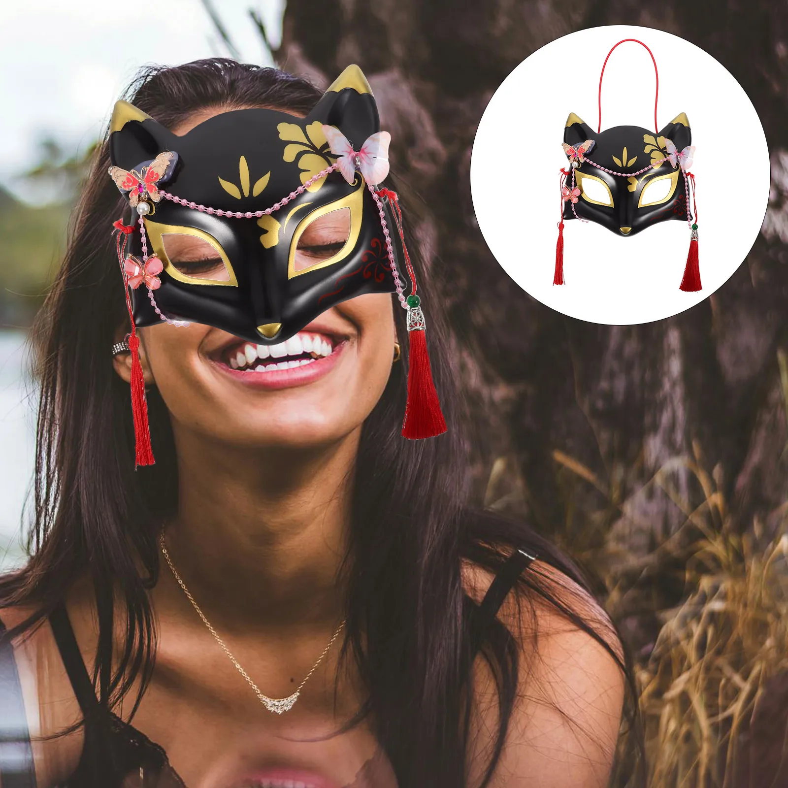 

Fox Half Face Comfortable Costume Party Masquerade Cosplay Mask For Halloween Festival Animal Decorative Mask For Men Women