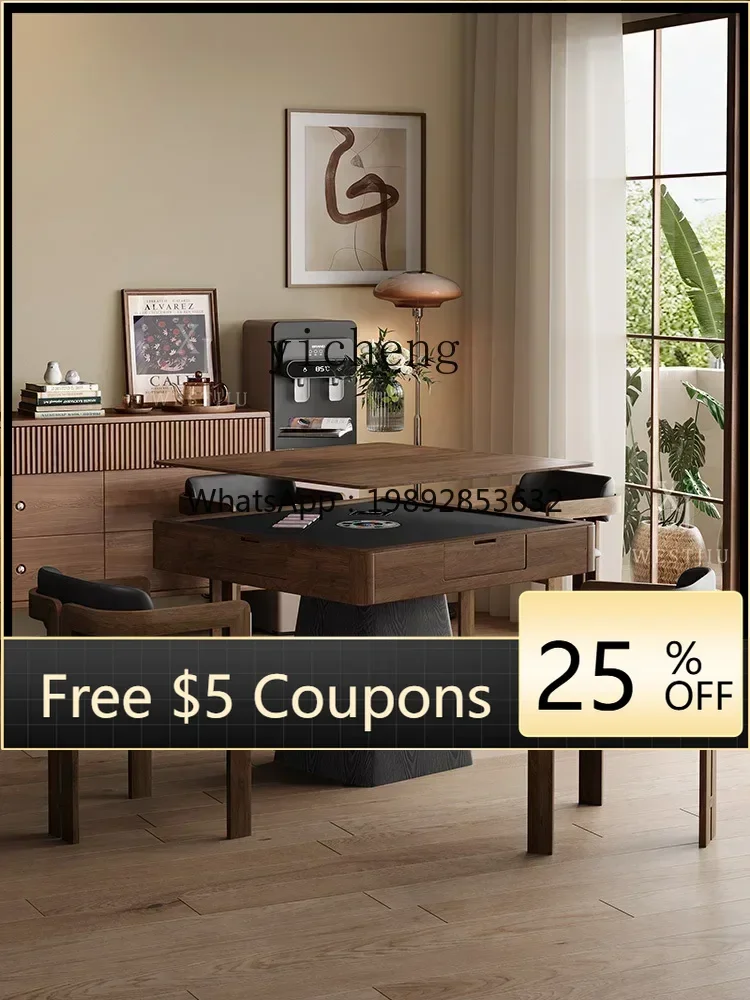 

Fully Automatic Dining Table Dual-use Solid Wood Poker Chess Table Household Dining Table Mahjong Machine