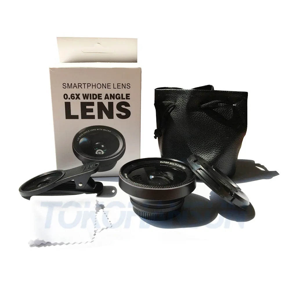 2 IN 1 レンズユニバーサルクリップ 37 ミリメートル携帯電話レンズ 0.6X 超広角 + 15X HD モバイルマクロレンズ iPhone 13 11 14 プロ