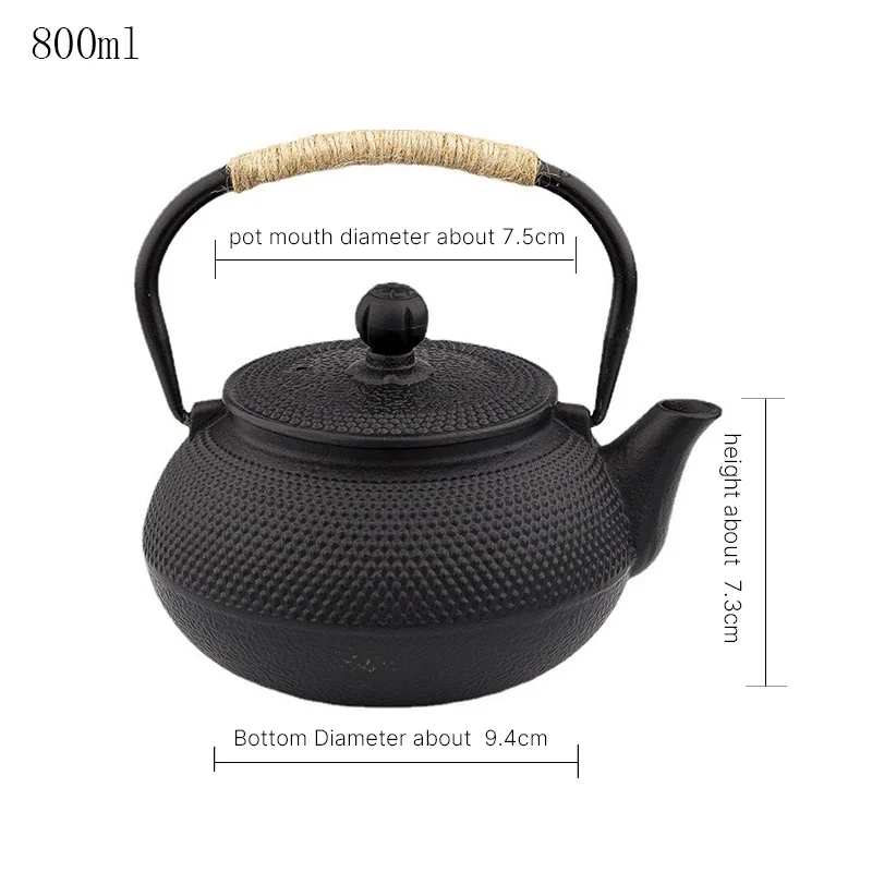 600/800ml Japanese Cast Iron Teapot Iron Kung Fu Tea Puer Tea Tea KettleTea Set Decoration Ornament