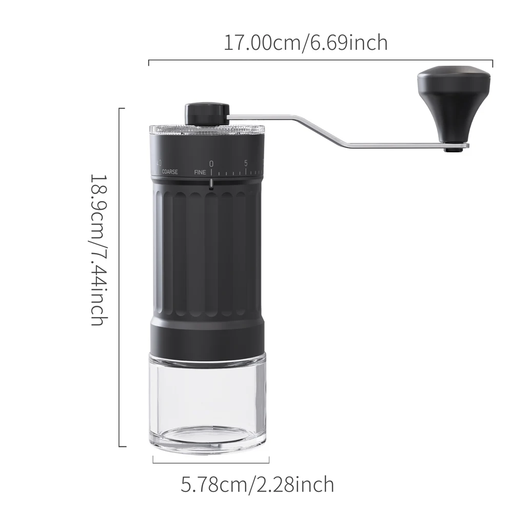 40 Gear Adjustable Manual Coffee Grinder External Scale Ceramic Burr Hand Mill For Home Professional Coffee Making