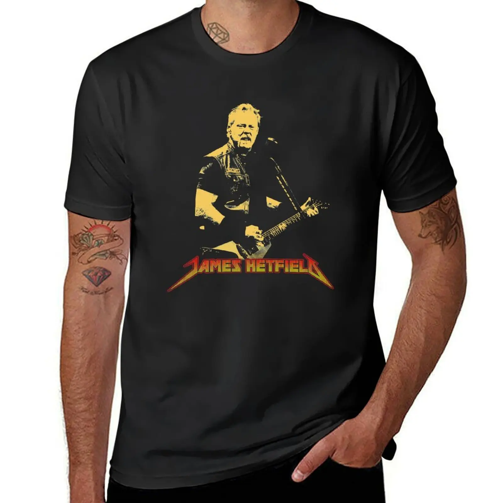 James Hetfield T-Shirt hippie clothes Blouse heavyweights plain black t shirts men