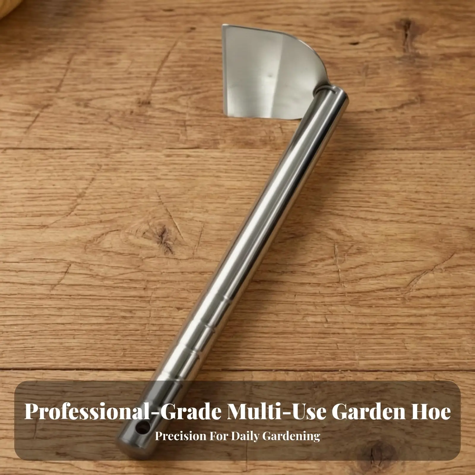 Stainless Steel Outdoor Soil Rake Hand Hoe Gardening Weeding Tool with Non Slip Handle for Planting Digging Yard Work