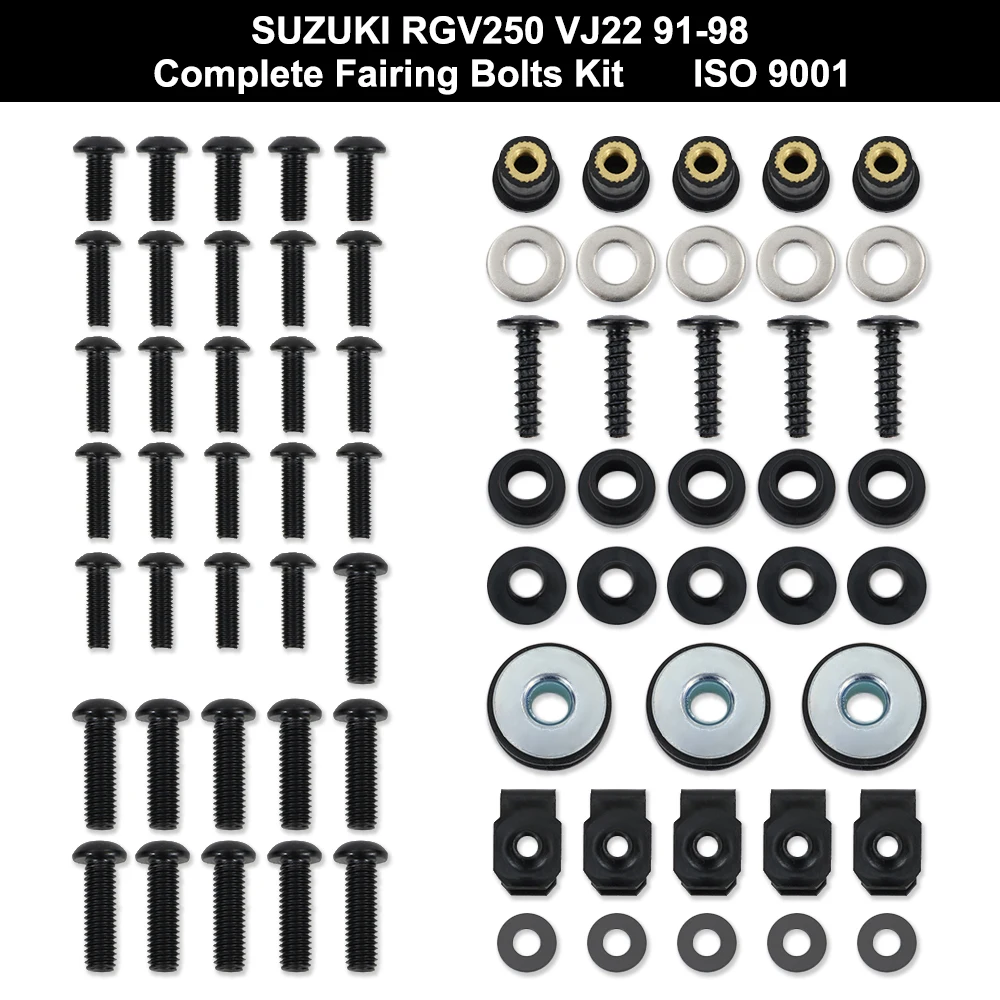 Fit For Suzuki RGV 250 VJ22 1991-1998 Complete Fairing Bolts Kit Cowling Bolts Clips Nuts Screws Stainless Steel RGV250 VJ22