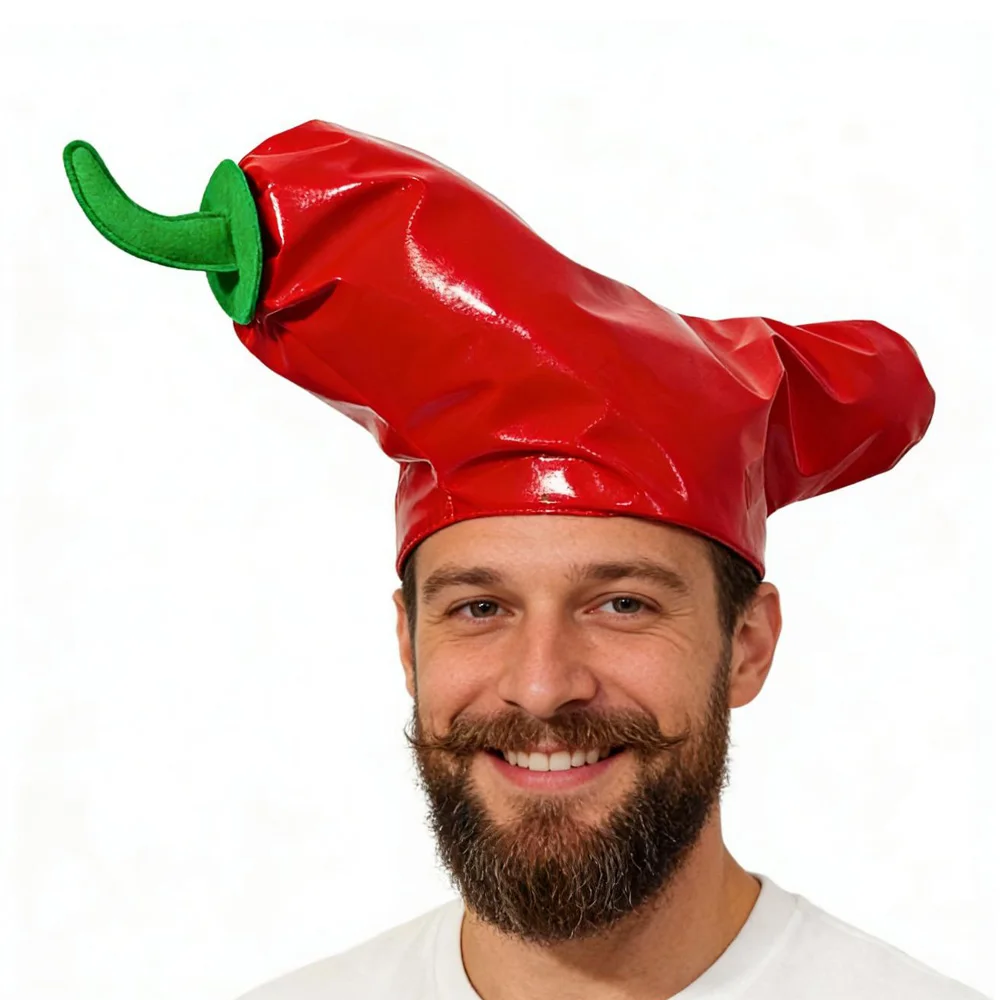 Red Chili Pepper Hat Cosplay Funny Vegetables Shape Hats Carnival Halloween Dress Up Party Costume Props Gifts