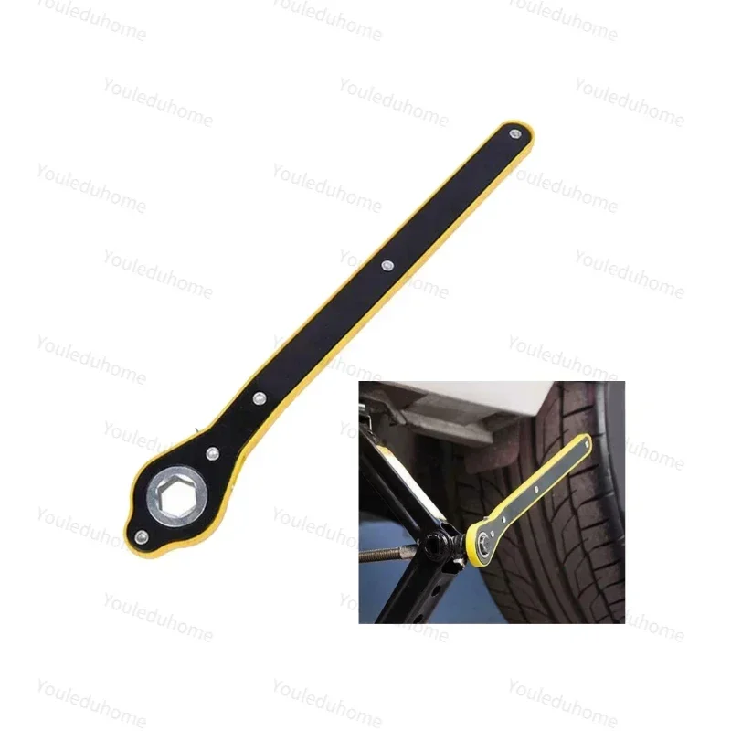 1pc Auto Labor-saving Jack Ratchet Wrench Scissor Jack Garage Tire Wheel Lug Wrench Handle Labor-saving Wrench