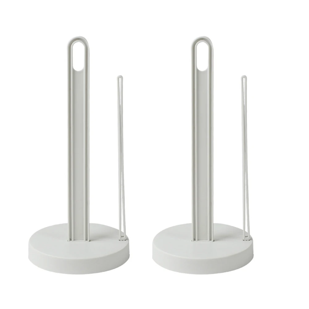 

2Pcs Desktop Roll Paper Stand Practical Roll Paper Storage Rack Minimalist Roll Paper Support Rack White