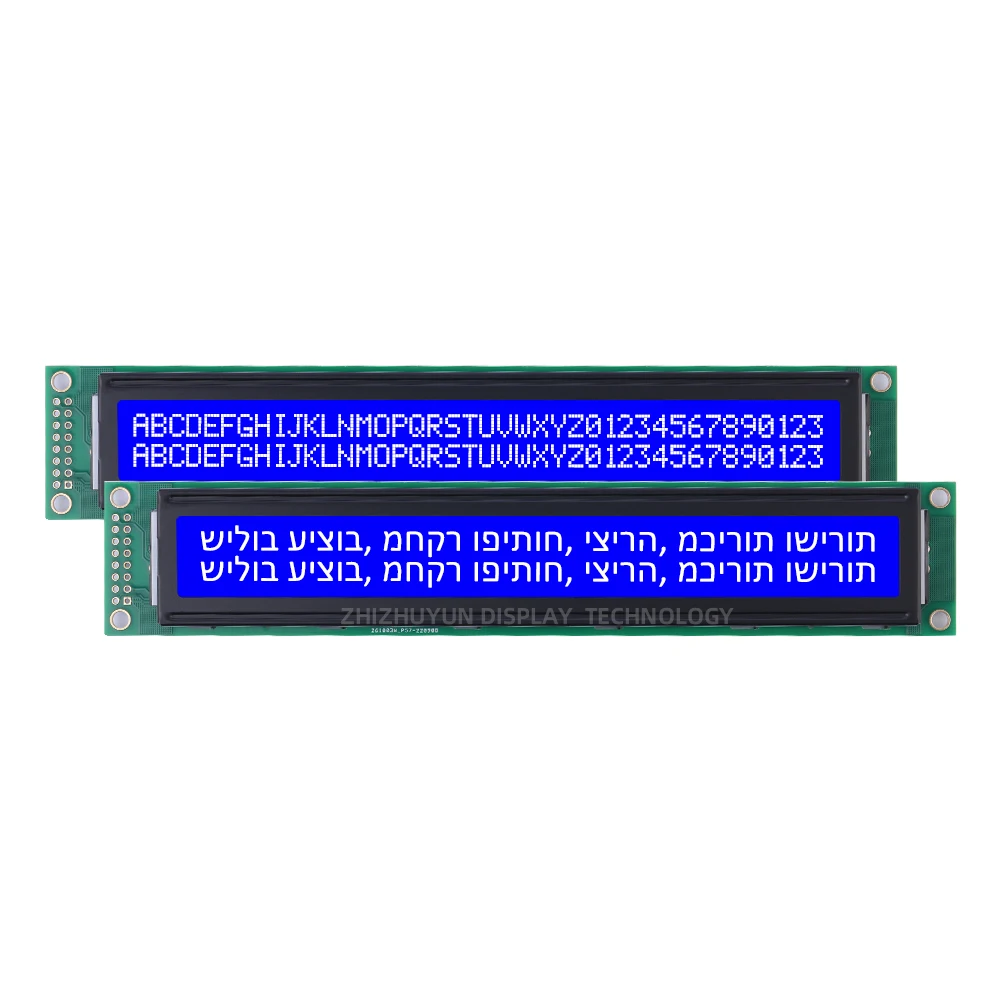 4002A hebrajski ekran dotykowy LCD z postaciami Moduł LCM 5 V/3,3 V BTN Czarna folia 40X2 Biblioteki z wieloma znakami