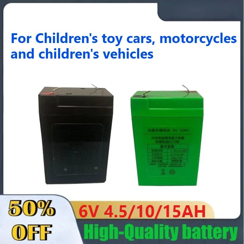 

High-Quality 6V 4.5AH 10AH 15AH Rechargeable Lithium Battery Pack for Children's Toy Cars, Motorcycles and Children's Vehicles