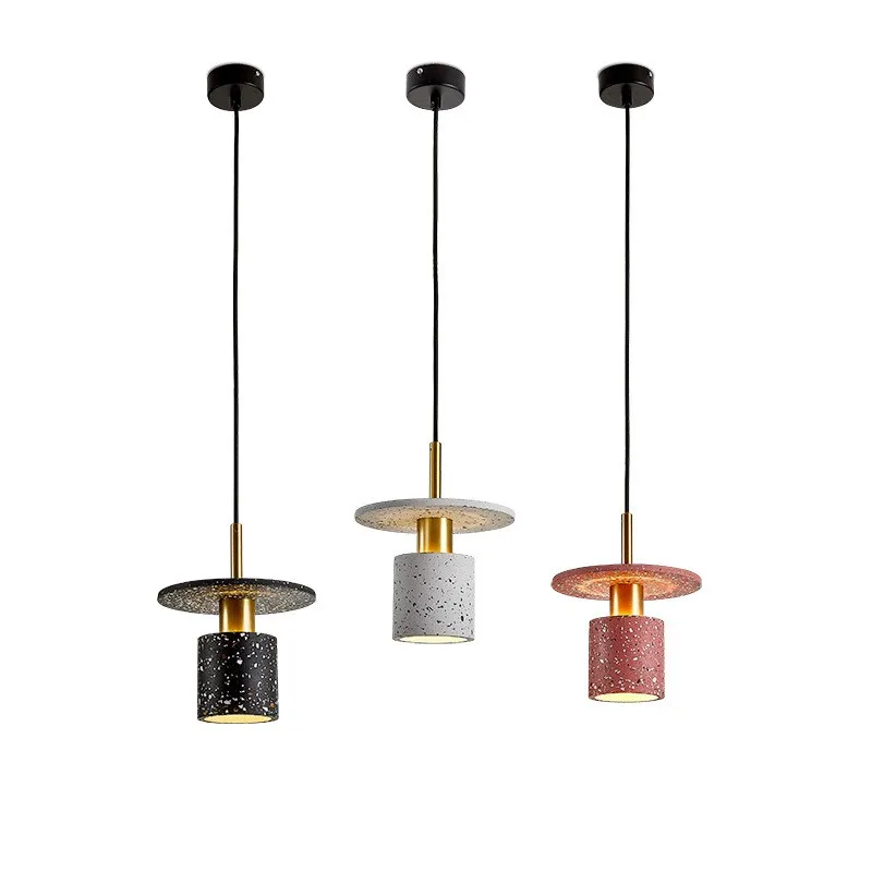 

Nordic Pendant Lights terrazzo restaurant lamp hotel dining bar Hanging Lamp lighting hall bedroom bedside LED cement lamp