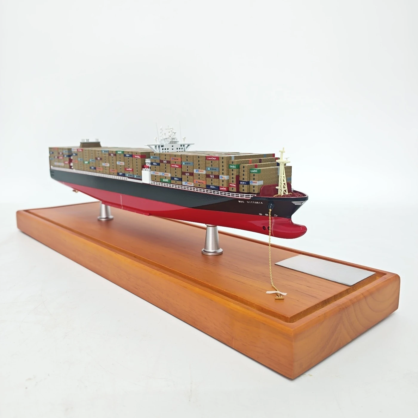 1/600 محاكاة البحر الأبيض المتوسط الحاويات نموذج باخرة 70 سنتيمتر مصنوعة من مادة سبيكة السفن نموذج ثابت السفينة لعبة الزينة #3