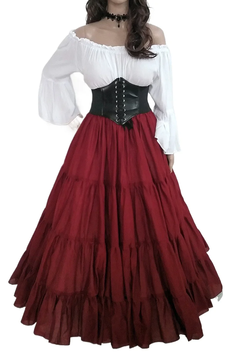 Medieval Renaissance Outfit Wench Celtic Chemise Bodice Dress Corset Belt  Women Adult Halloween Pirate Peasant Costume Cincher - AliExpress 200000532