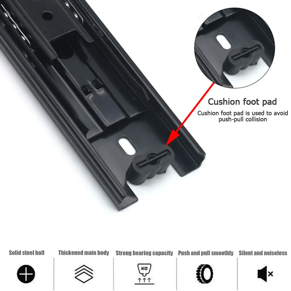 2 قطعة تلسكوبي كروي الشريحة السكك الحديدية 3 قسم الجانب جبل تلسكوبي درج السكك الحديدية الشريحة المسار السكك الحديدية لخزانة أثاث المنزل #5