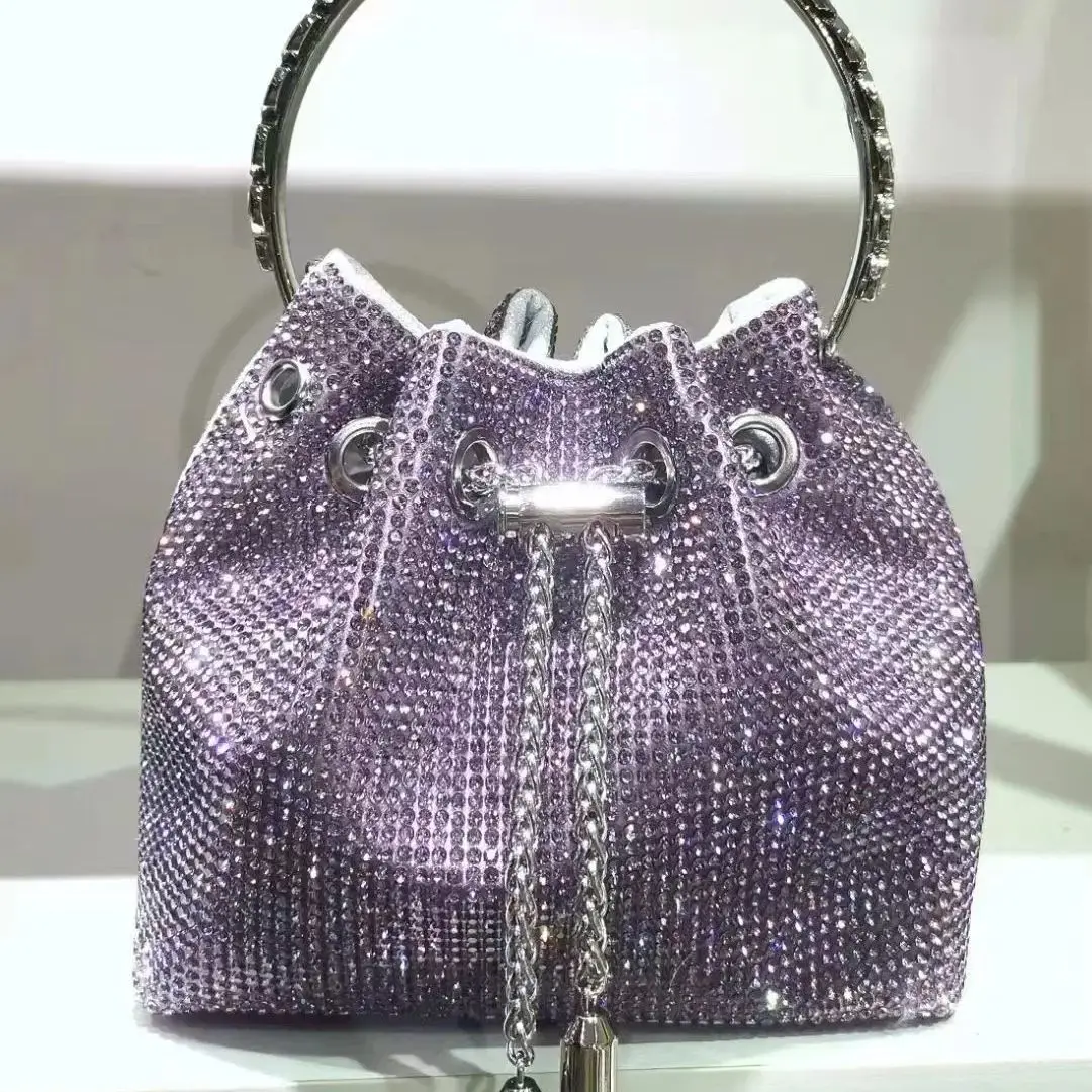 Handle Rhinestones Evening clutch Bag Purses and handbag luxury Designer shoulder bags Shiny Crystal Clutch purse bucket bag