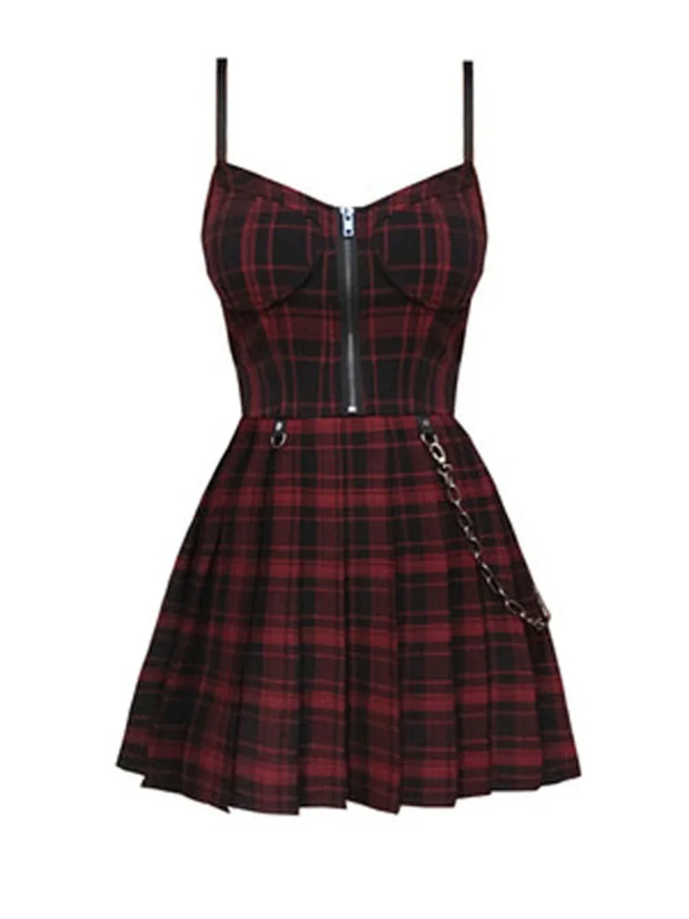 Abito scozzese Lolita gotico Mini Jurken Emo Strap Y2K Egirl Punk Abiti a pieghe 2025 Streetwear Vestido Feminino sdffdfs2