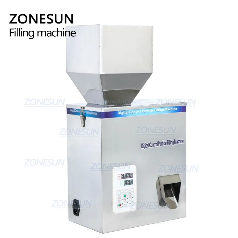 ZONESUN 5–500g Automatic Weighing Filling Machine for Granule Food Products like Coffee Beans, Seeds, Milk Powder