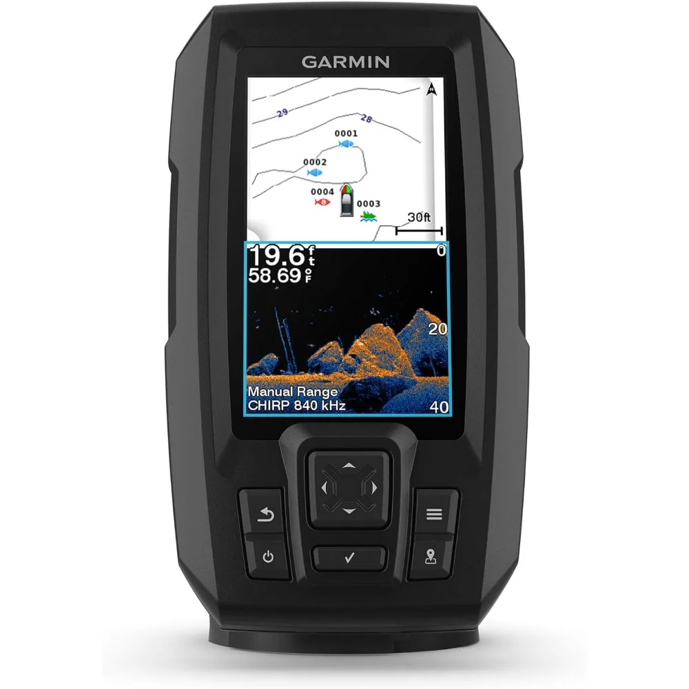 Garmin 010-02550-00 Striker Vivid 4cv, Easy-to-Use 4-inch Color Fishfinder and Sonar Transducer, Vivid Scanning Color Palettes