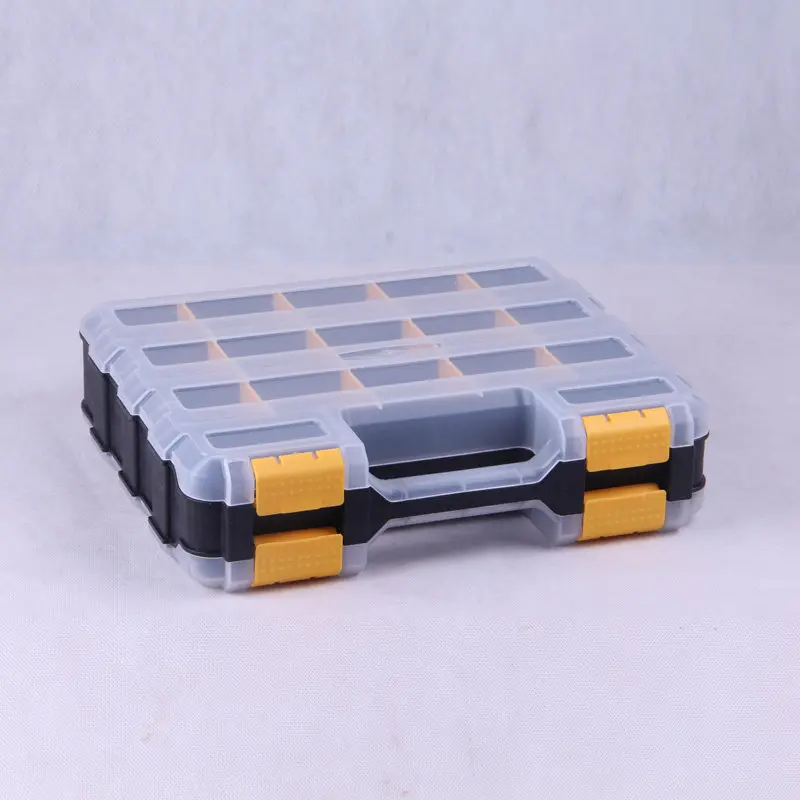 Double-Sided Tool Organizer |Reinforced Portable Parts Box with Dividers for Hardware, Building Blocks & DIY Crafts JT40