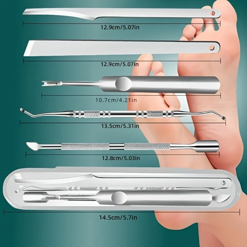 Roestvrijstalen nagelverzorgingsset Gladde verwijdering Multifunctionele dode huidverwijderaar Exfoliator Cuticle Remover Tools