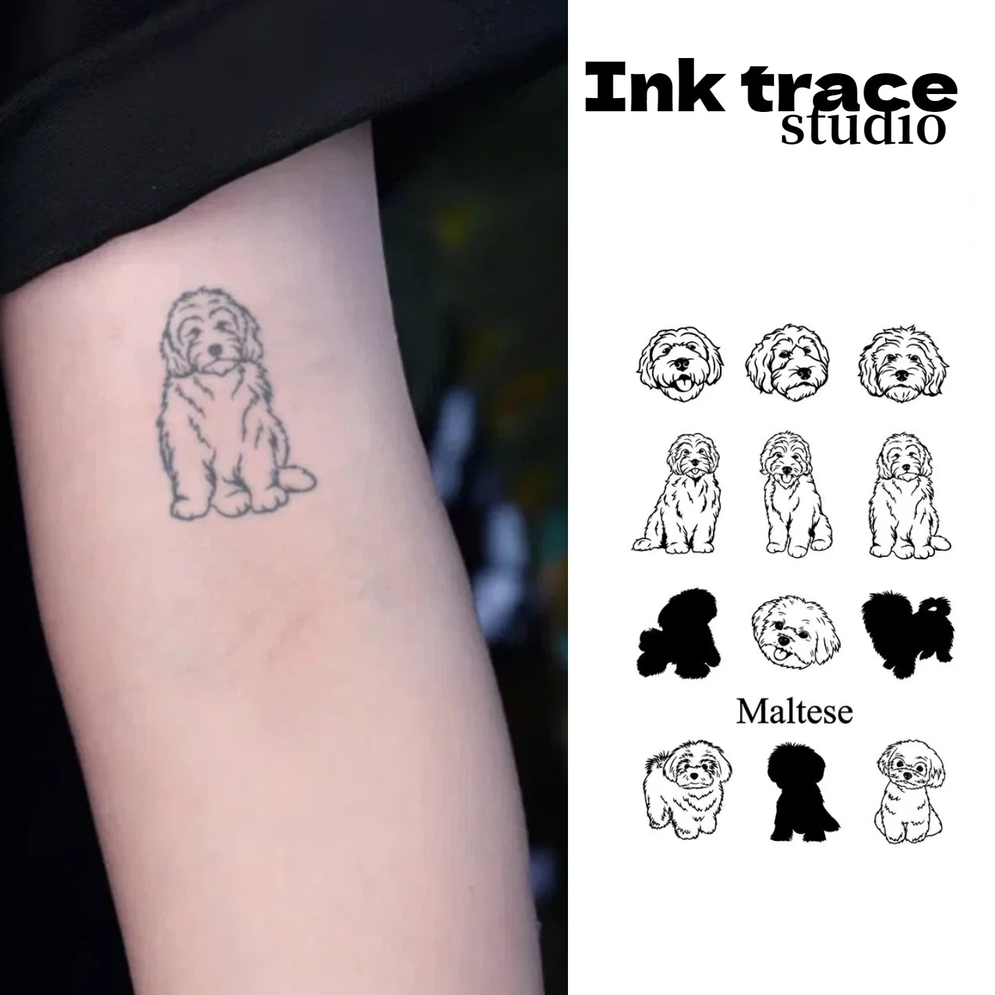 

Gold Retriever Dog Arm Herbal Juice Waterproof Semi-Permanent Tattoo Sticker Long-lasting 7-15 Days
