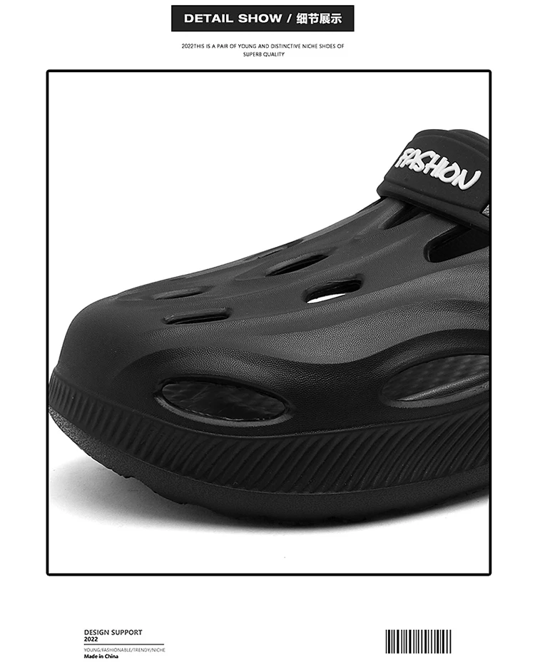 Herren Sommer Outdoor Rutschfeste Clogs mit Weichem Tragegefühl, Paar-Outdoor-Sport-Strandsandalen mit Geschlossener Zehenpartie – Detail 5