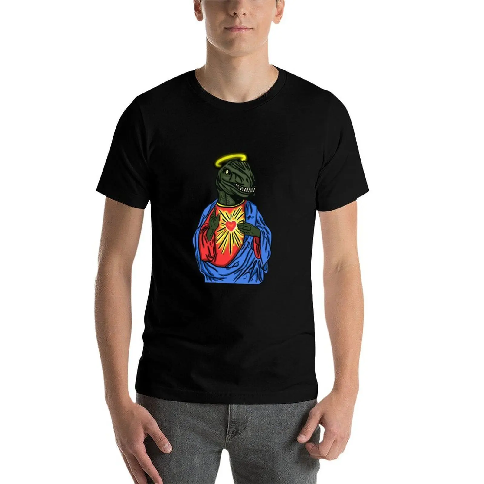 

Raptor jesus T-Shirt t shirt man cotton graphic t shirts for man T-Shirt