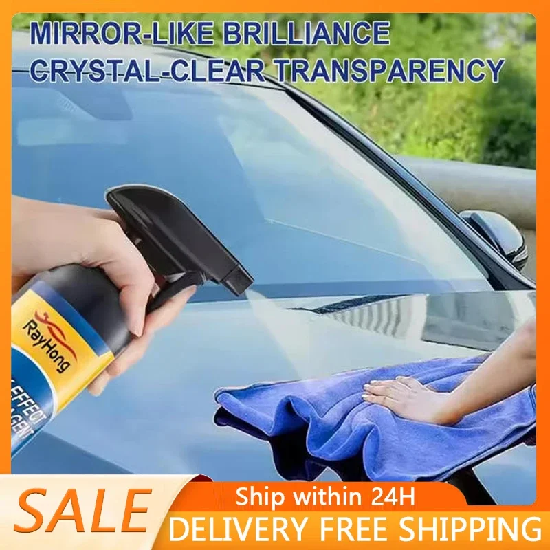Spray de revestimiento de coche de 500ML, agente de recubrimiento de efecto rápido, capa de cera para coche, revestimiento de cera para rascar, película de aceite en aerosol, emulsión, limpiador de vidrio