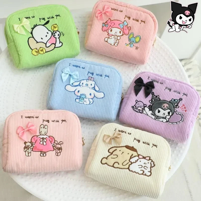 Hello Kitty Sanrio Cartoon Melody Kulomi Storage Purse Large Capacity Storage Key Bag Portable Ladies Cosmetic Bag Wholesale