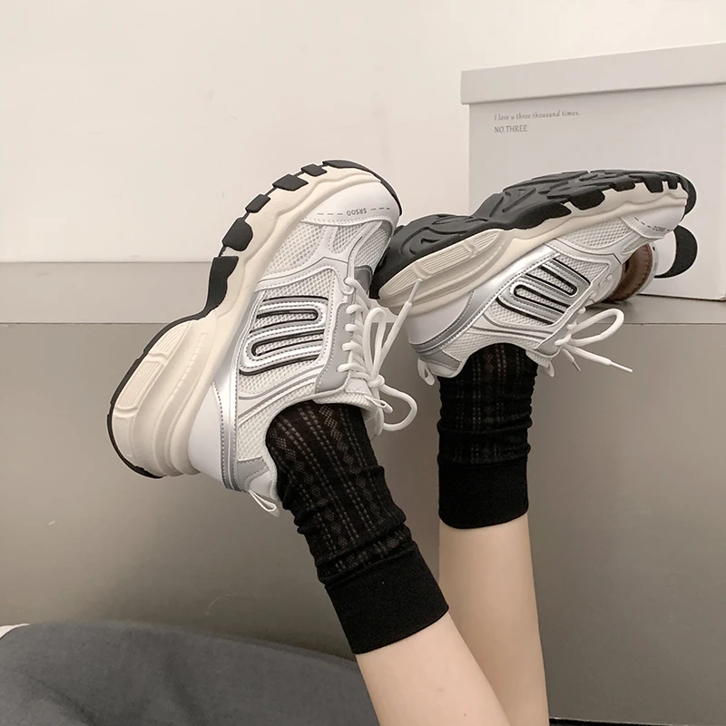 Female Lightweight Breathable Mesh Casual Running Shoes Ladies Versatile Thick Bottom Women's Slip-ons For Sneakers Summer 2024