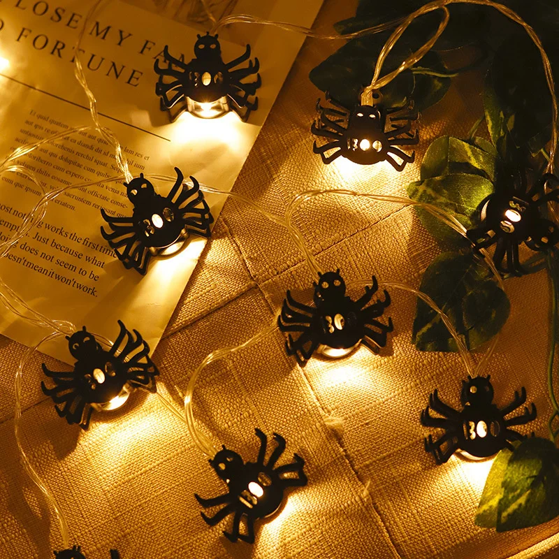 Decoração de Halloween Luzes LED, Hollow Out Spider, Bateria Luz, String Lamp, Jardim, Natal, Festa Festival, Y2K, 189, 2023