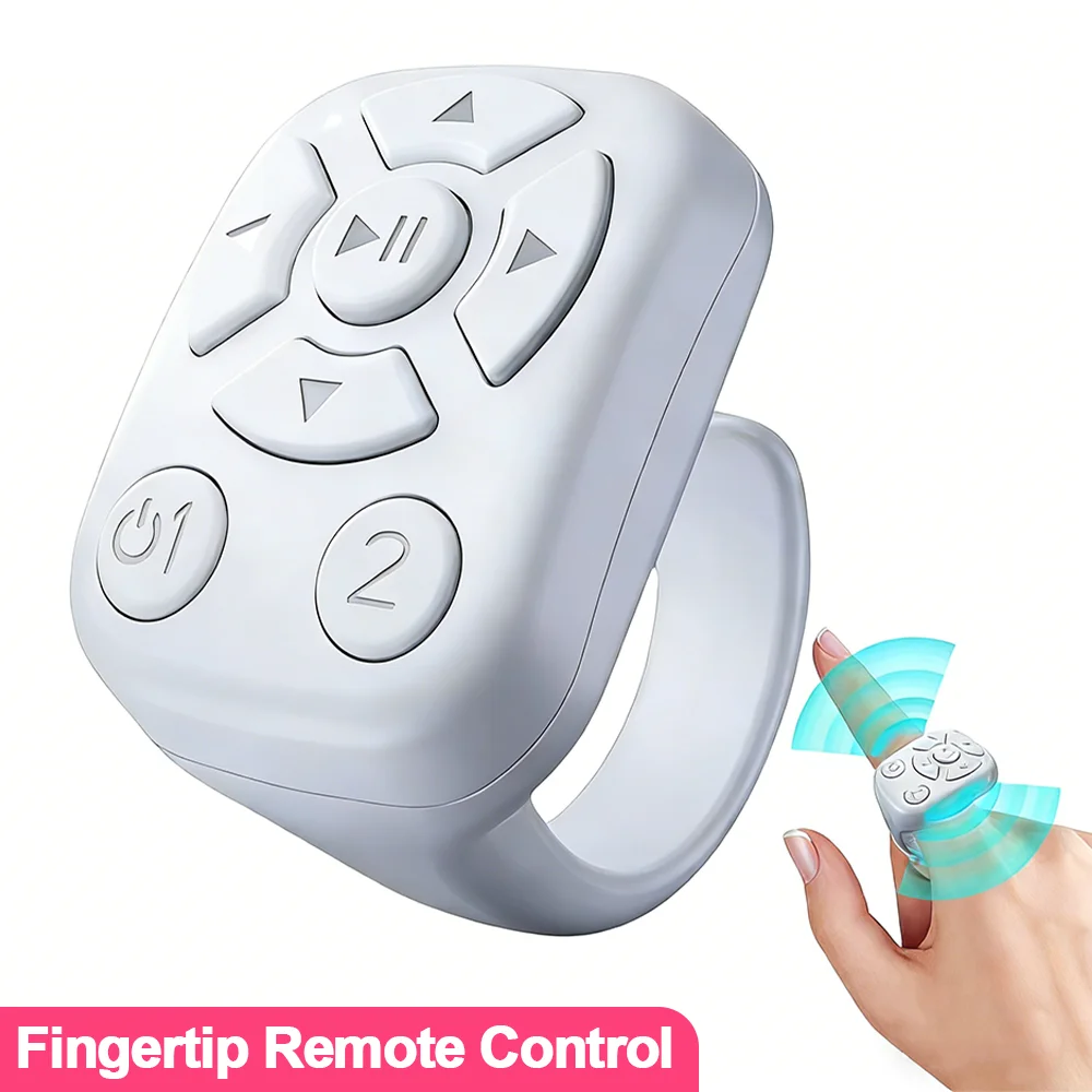 Scrolling Ring Remote Control Is Suitable for Iphone, iPad Bluetooth Page Turning Ring Roller, Both Camera Shutter, Short