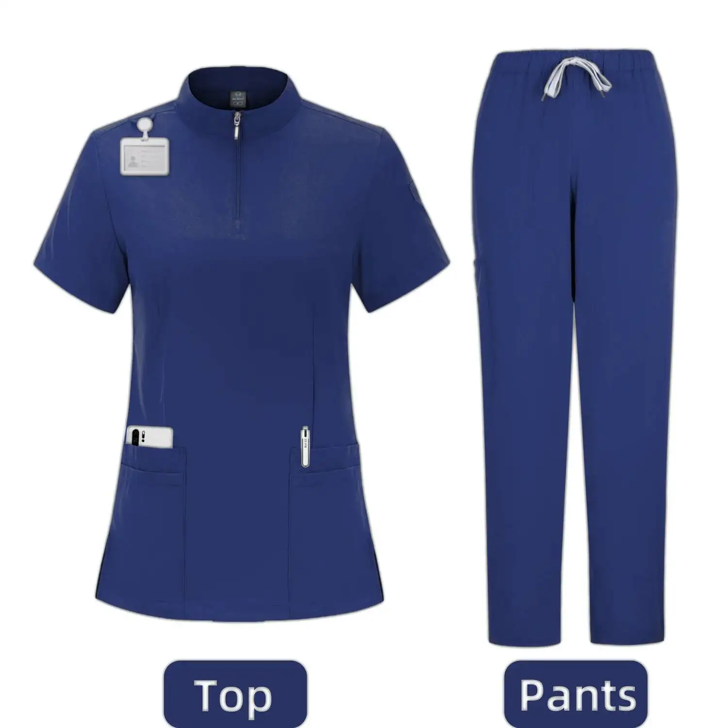 Unisex Medische Uniformen Voor V-hals Verpleegkundige Scurbs Set Vrouwen Ziekenhuis Arts Werkkleding Orale Tandheelkundige Chirurgie Werk Uniform Korte Mouw